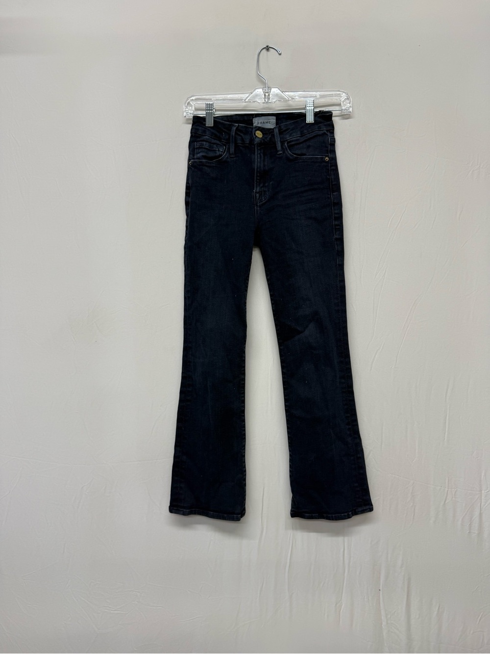 FRAME Women's Le Crop Mini Boot Jean Size 24 in Black Wash
